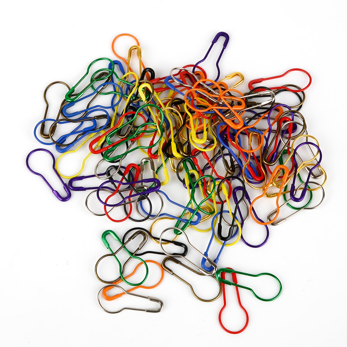 100pcs/box Mixed Color Safety Pins Calabash Gourd Shape Safety Pin Markers Pins Craft Sewing Knitting Stitch Holder Accessories
