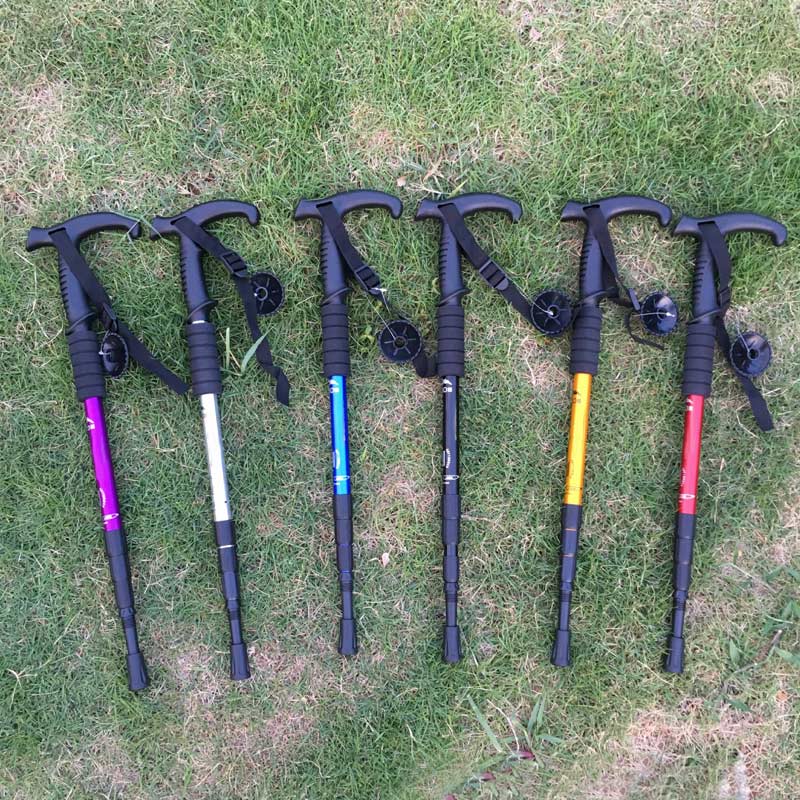 Ultra-light Walking Hiking Stick Aluminium Alloy Telescopic Trekking Pole Alpenstock SEC88