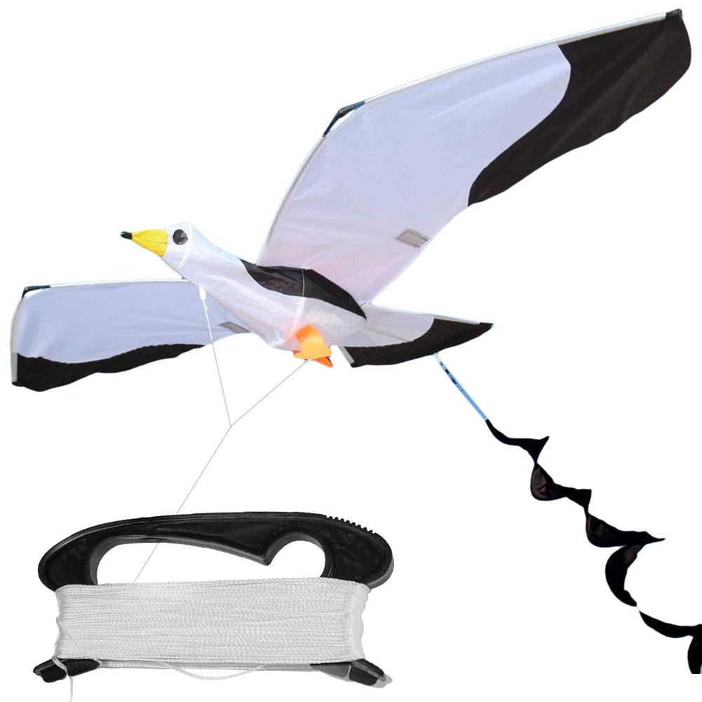 Kids Lifelike 3D Seagull Kite Flying Game Outdoor Sport Fun Toy with 100m Line Fun Sports Educational For Kids Adults: Default Title