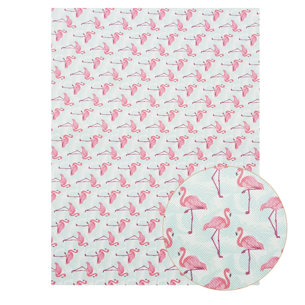 22*30cm a4 tyglakan i konstläder flamingo unicorn utskrift söta djur rosett tyg gör det själv handväskor material syntetiskt läder: 01