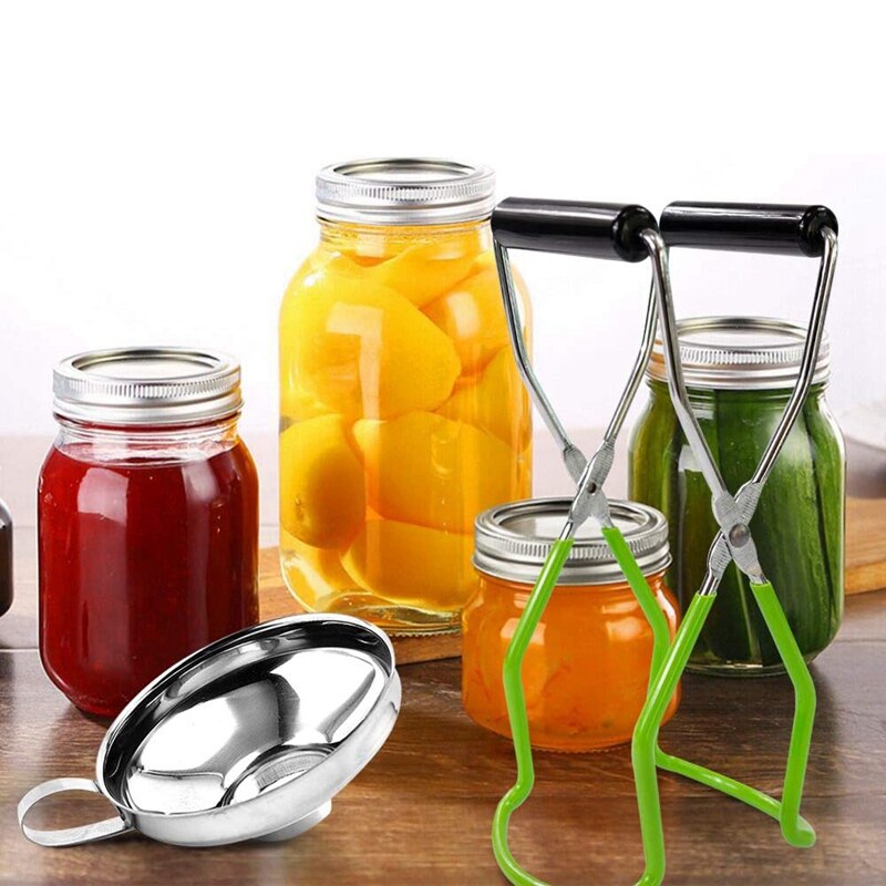 Canning Lids Set,Regular Mouth Mason Jar Canning Lids with Canning Jar Lifter and Wide Mouth Stainless Steel Funnel