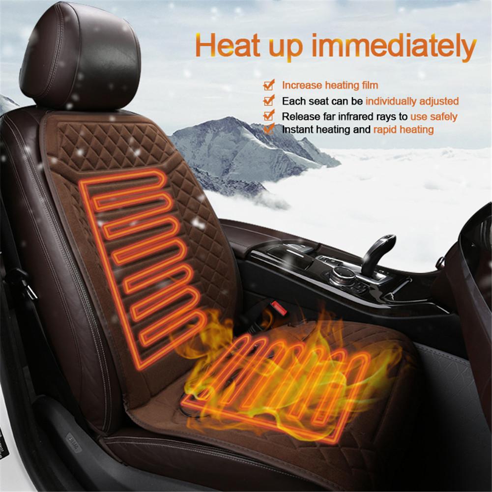 Car Heated Seat Cushion 12V Heated Car Seat Covers Cushion Seat Heater For Winter Heating Thermal Seatpad Car