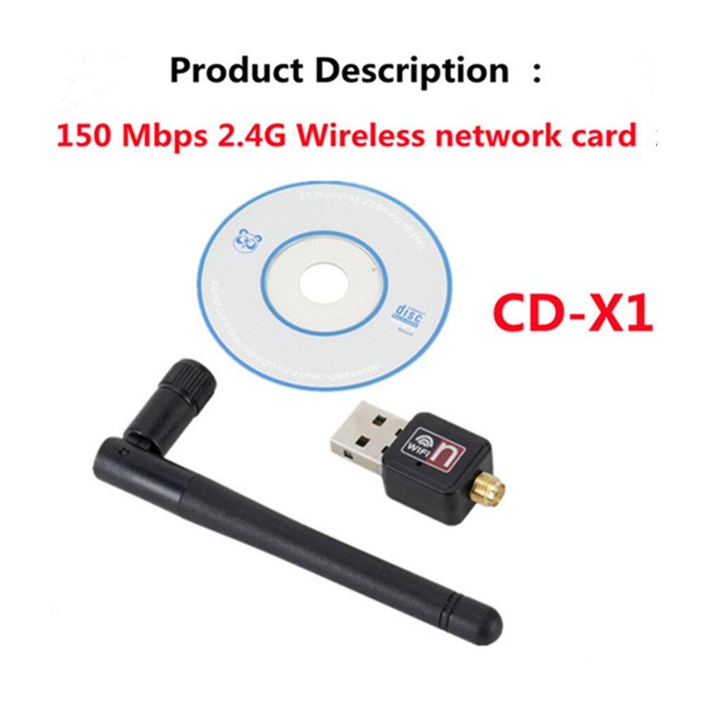 WeeVnn 150M 300M Network Card WiFi Wireless Adapter 802.11n WIFI USB Adapter With Antenna Suitable For Laptop Desktop Computer: 150M network card