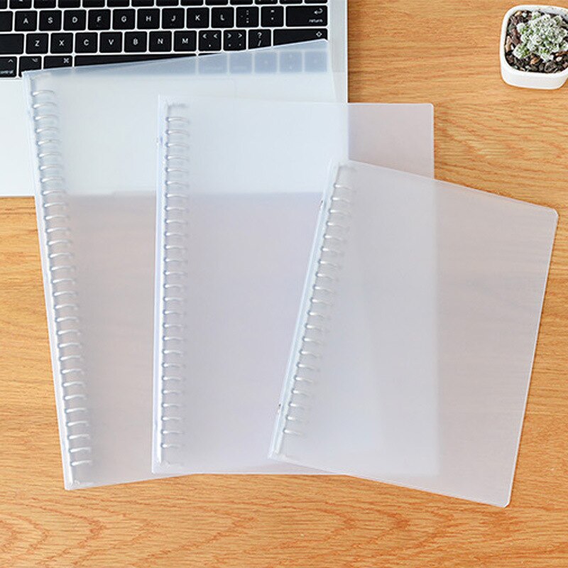Stationery Translucence Binder A4/B5/A5 Loose-Leaf PP Shell Porous Paper Clip Folder File Organizer Office Accessory