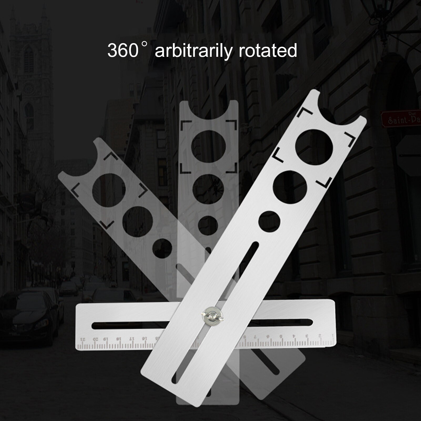 Multi-function Tile Hole Locator Wall Marking Position Ruler Universal Glass Marble Floor Hole Cutter Drill Opener Punching Tool