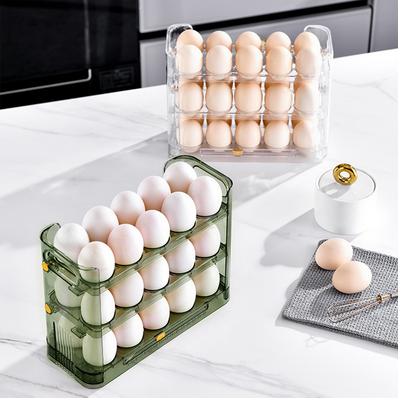 30 Roosters Ei Opbergdoos Koelkast Omkeerbare Kartonnen Huis Keuken Lade Multi-Layer Rack Organizer Timing Houder Container Bak