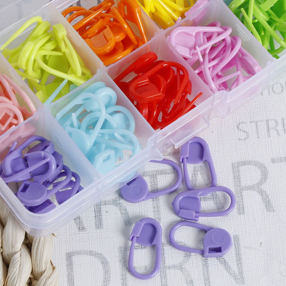 120 Stks/doos Mix Kleuren Mini Case Breien Accessoires Haak Locking Stitch Plastic Markers