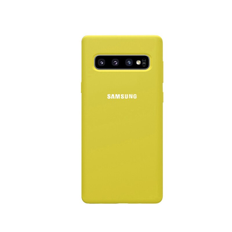 Samsung S10 Case Original Style Samsung Galaxy S10 S10+ S10e S10 Plus case Silicone Bottom Closed soft case Samsung S10 Cover: For Galaxy S10e / Yellow