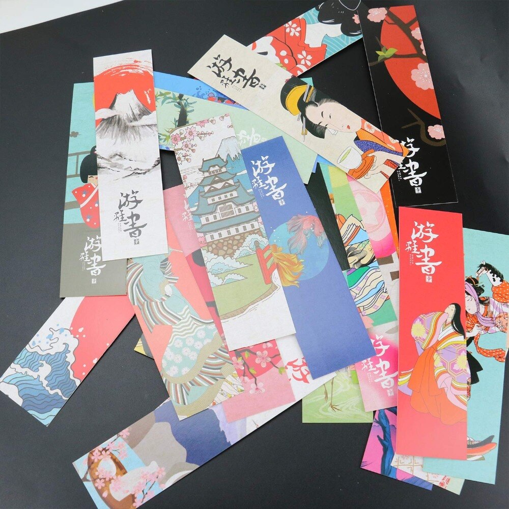 Set Of 30pcs Japanese Style Paper Bookmark Book Marks Label For Children Women Girls