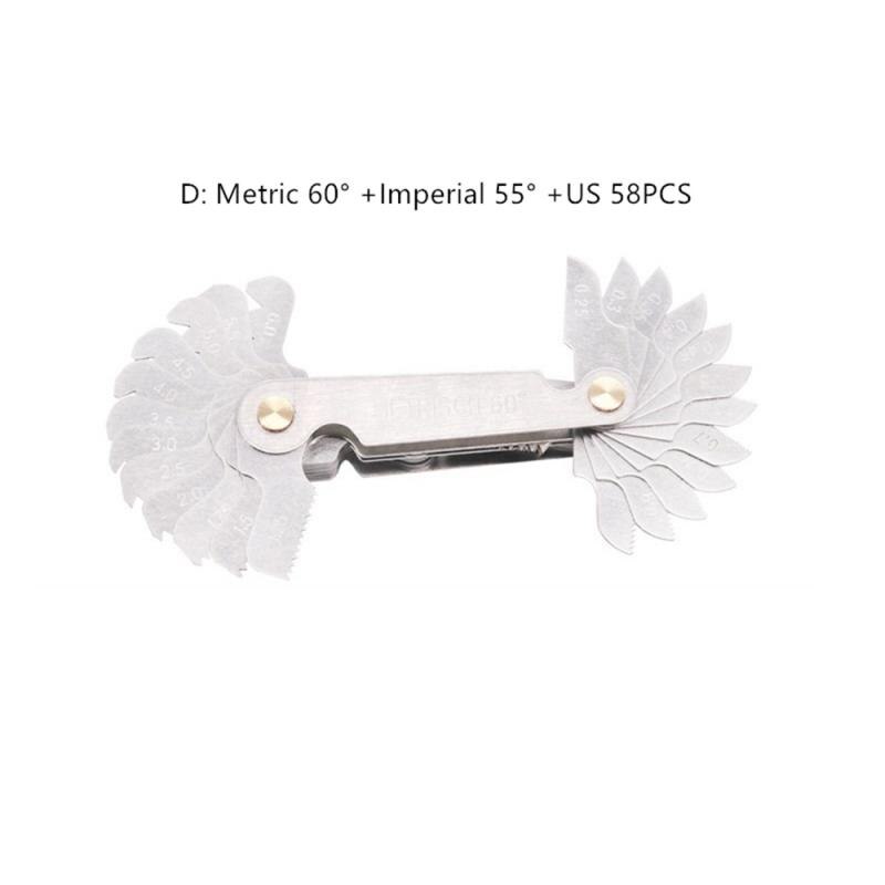 neue 30/51/52/58PCS 60/55 ° Gewinde Mess Gage Gauge Edelstahl Metrische Kaiser UNS Schraube Pitch Gewinde Stecker Gage: 58pcs 3types