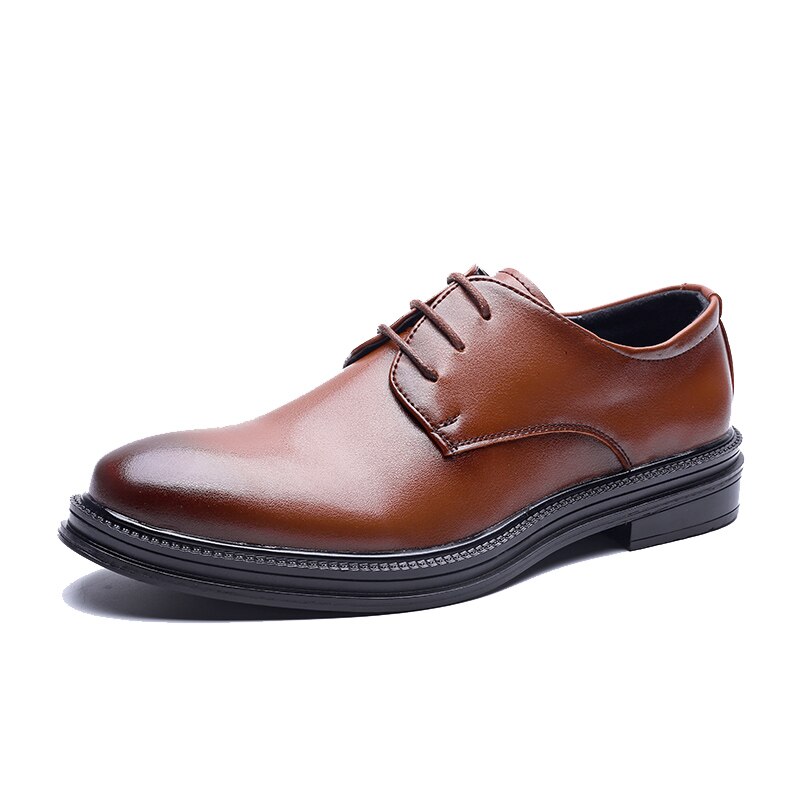 DESAI pointue hommes chaussures décontractées affaires Simple et confortable en cuir véritable chaussures homme fête robe chaussures: Brown / 6