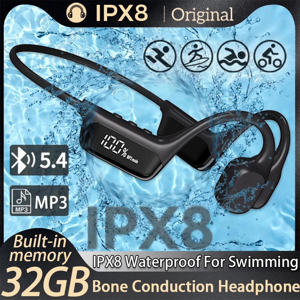 S10 Knochen leitung Bluetooth Headset IPX8 Neckband Kopfhörer Bluetooth 5.4 Schwimm kopfhörer 32GB Sport Ohrhörer Ohrhörer