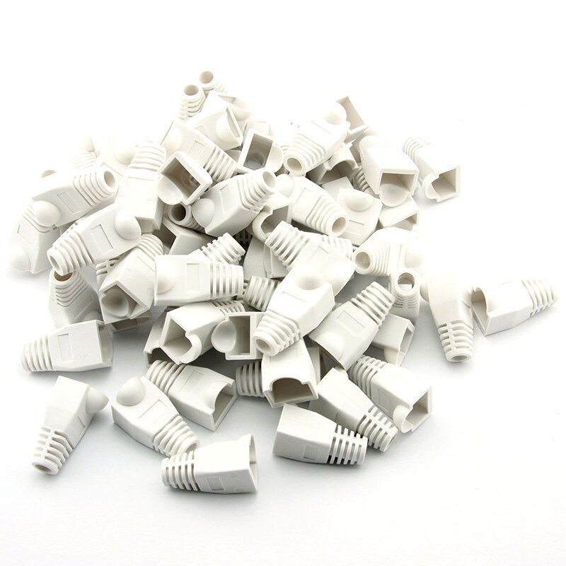 100 peças cabo de rede ethernet cat6 cat5 colorido conector rj45 tampas bota de alívio de tensão