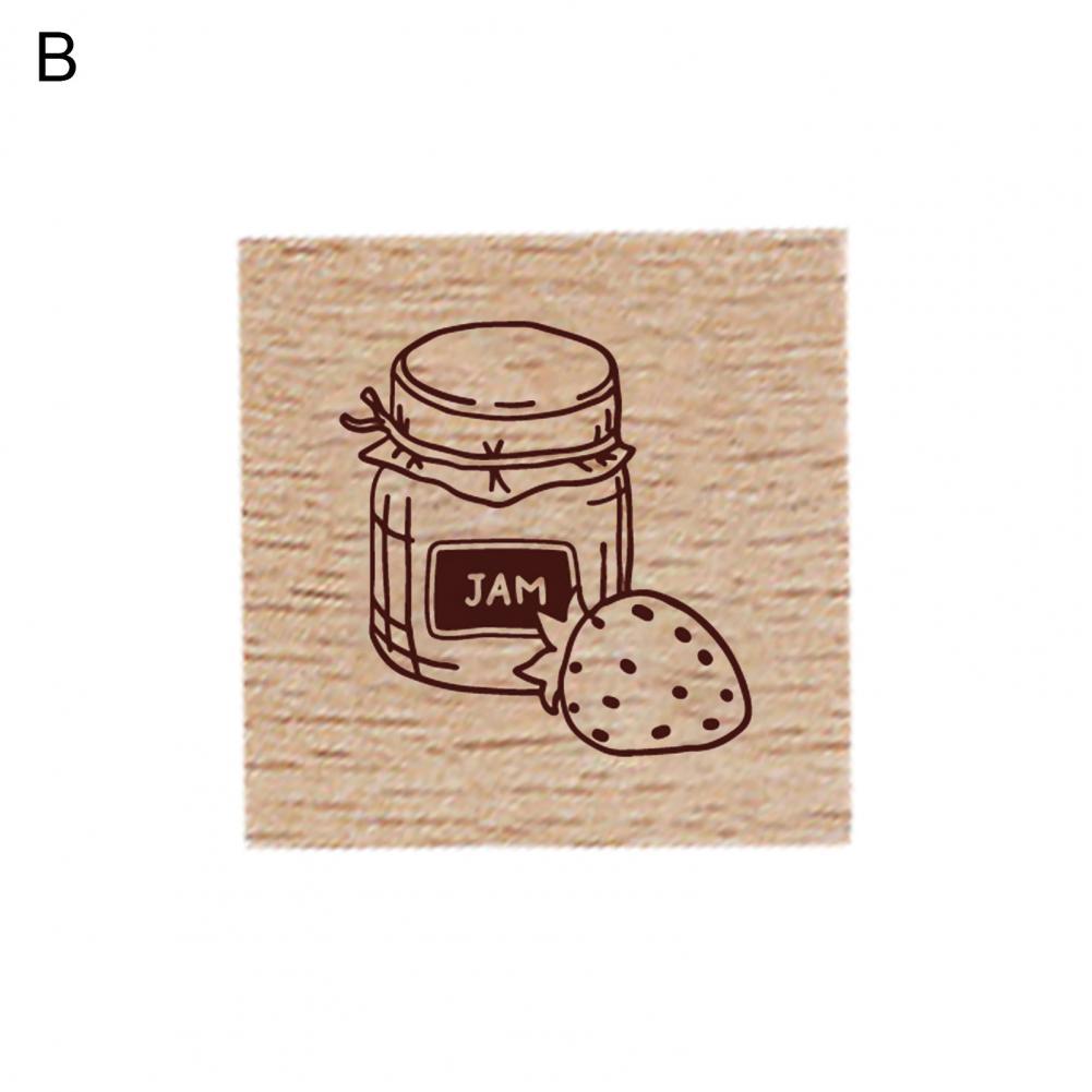 Stamp Seal Mold Three-dimensional Carving Portable Safe Handbook Diary Wooden Stamp Stamp Seal for Handicraft: B