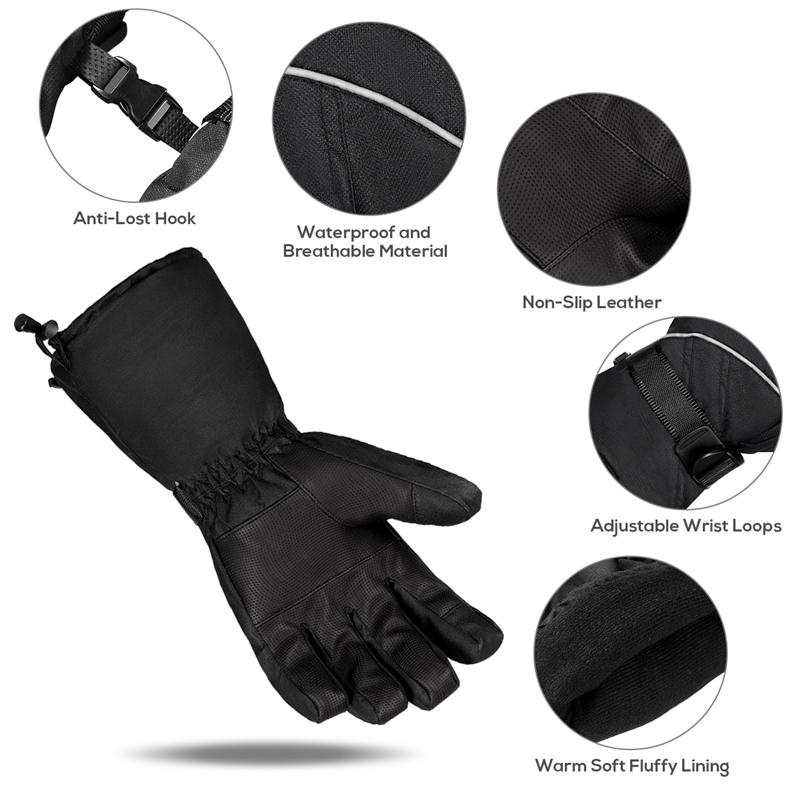 Clispeed 3 niveauer batteridrevne opvarmede handsker elektrisk vinter hånd finger varme handsker til skiløb cykling ridning