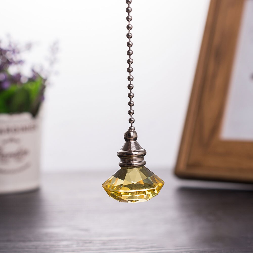 Extensión portátil deslumbrante luz de escritorio de cristal colgante de artesanía de boda Cadena de tracción prisma claro estilo ventilador de techo decoración del hogar