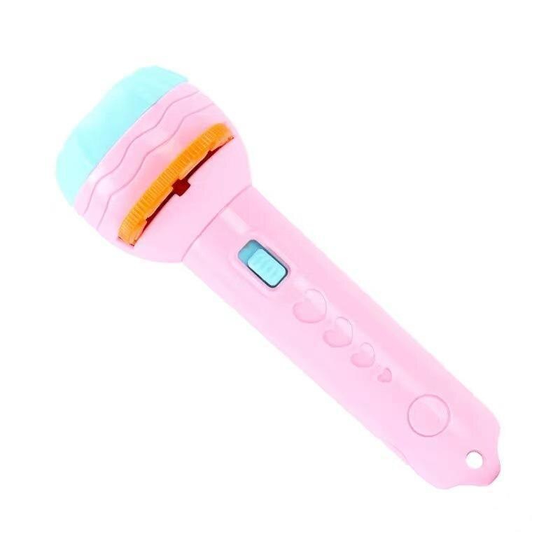 Bambino educazione precoce proiettore Slide Story Machine Bedtime Toy Girl Boy Lamp Glowing Kids Lightstick Flashlight toy: Pink No card