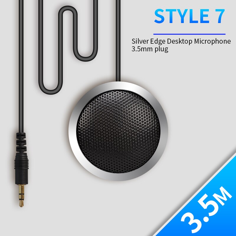 TKL USB Condenser Microphone Omni-directional tabletop Mic for Meeting Computer Laptop Voice direct pickup microphone: 3.5mm 3.5m Silver