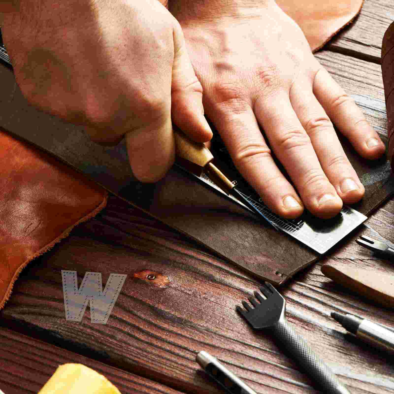 1 Set DIY Alphabet Leather Stencils DIY Templates With Cut Hole