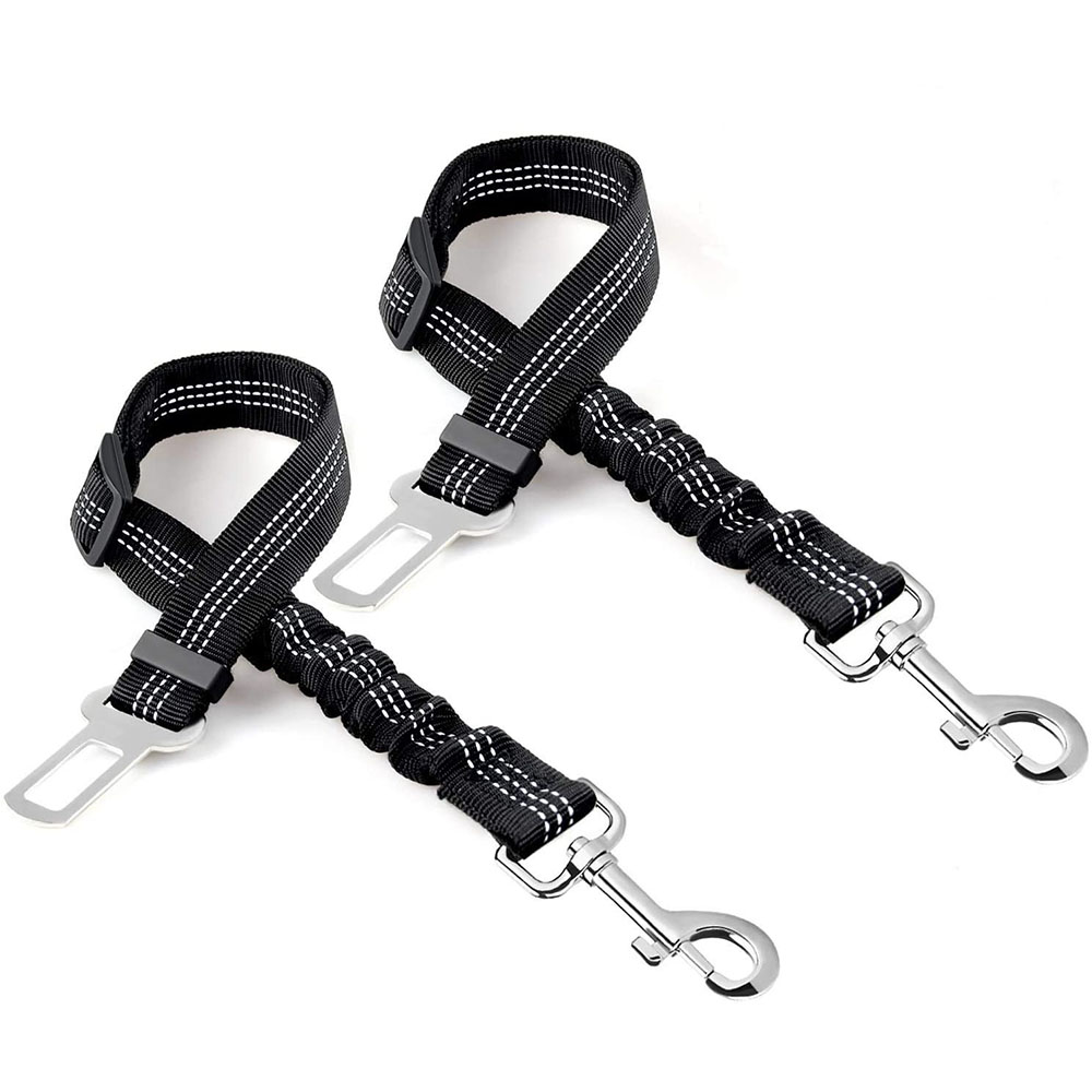 2Pcs Anti-Shock Dog Seat Belt Autogordel Reflecterende Elastische Hondenriem Voertuig Auto Veiligheid Harnas lead Clip Dierbenodigdheden