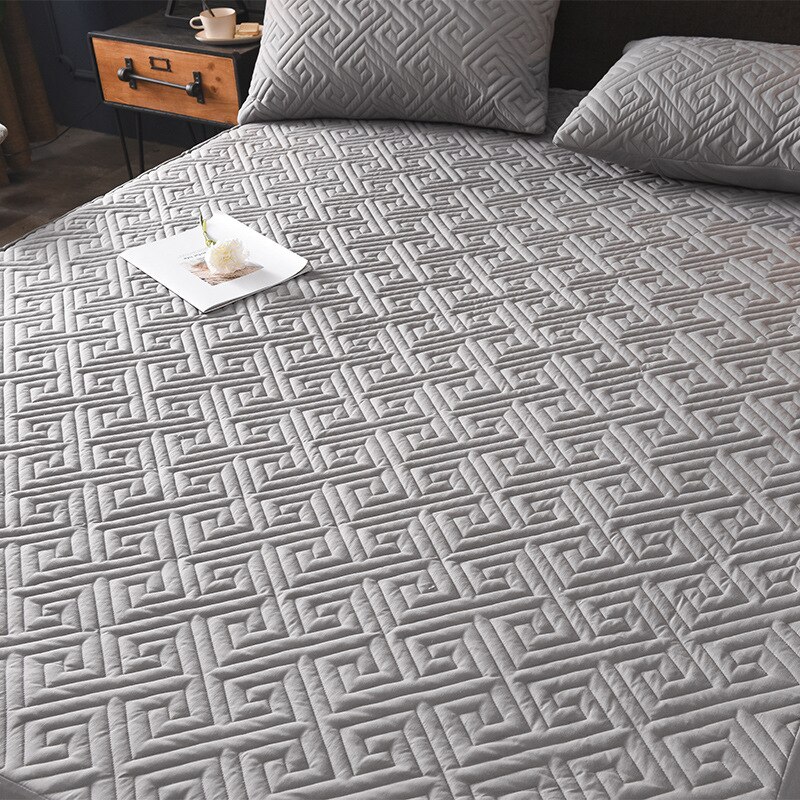 Zes Zijden All Inclusive Gewatteerde Matrashoes Zachte Vezel Topper Pad Vlakte Effen Kleur Bed Matras Protector Anti Dust mijt