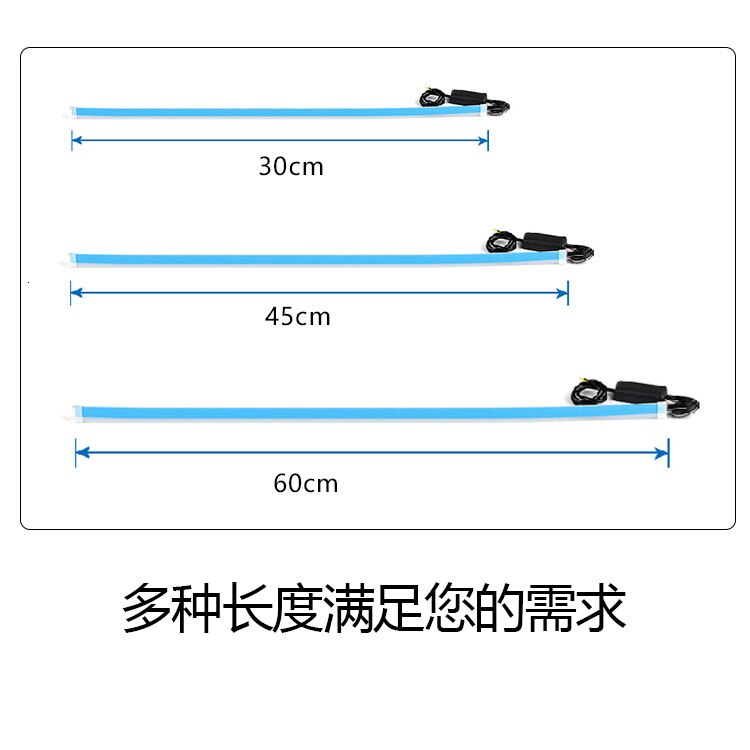 2 STUKS Auto DRL Dagrijverlichting 30CM 45CM 60CM Universele Flexibele Vloeiende Knipperlichten Waterdicht angel Eyes