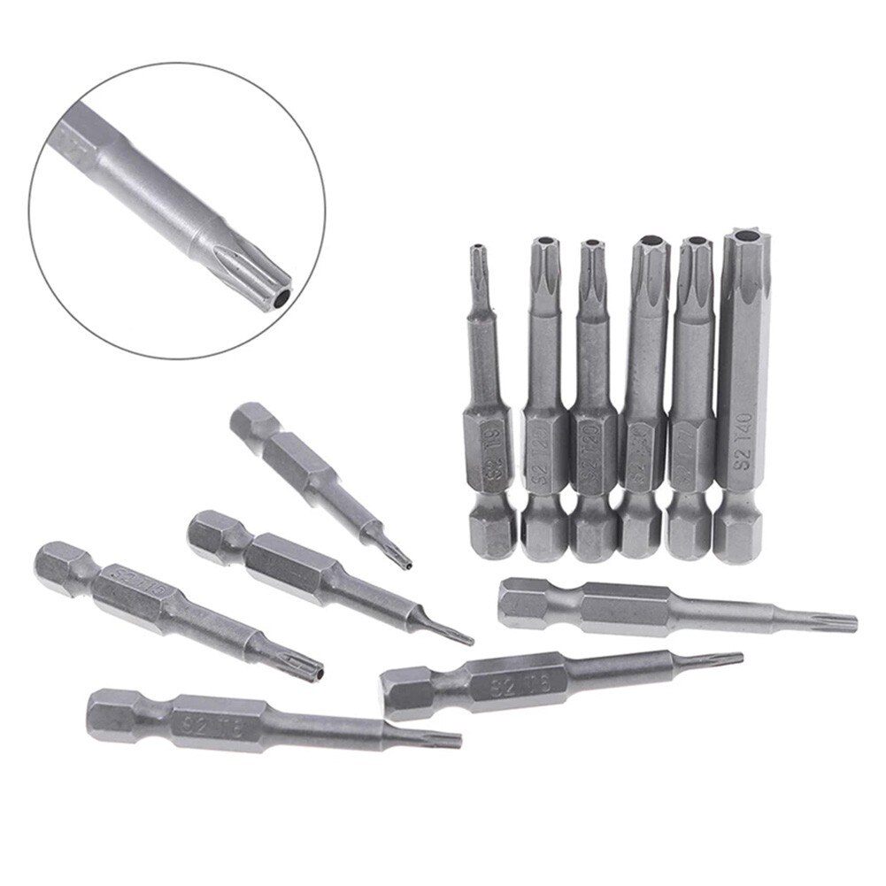 Torx skruetrækker bit sæt 1/4 sekskantet skaft stjerne  t6 t7 t8 t10 t15 t20 t25 t30 t35 t40 skruetrækker bits håndværktøj til hjemmet