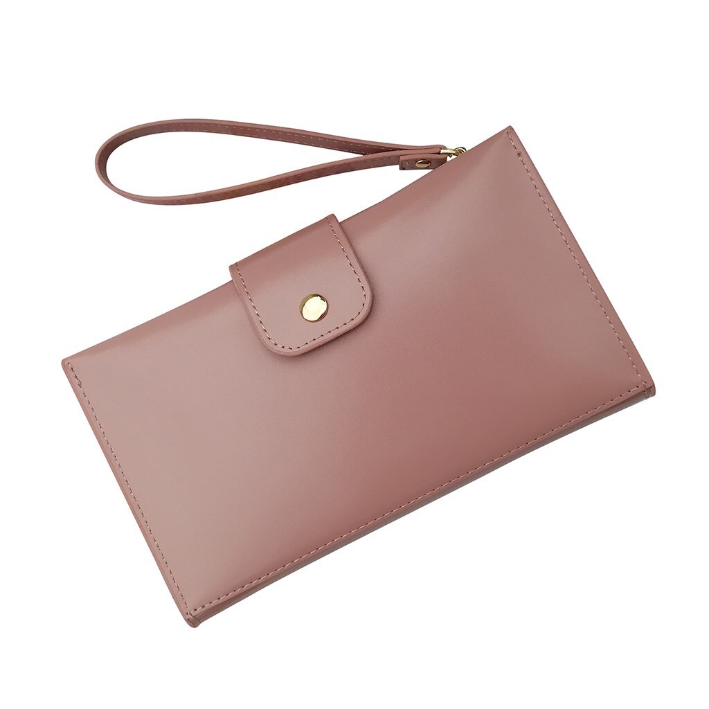 Mobile Phone Bag Anti-theft Wallet Back Side Clear Touching Screen Leather Bag Pouch Bag Women Girls Lady Mini Bag: Pink