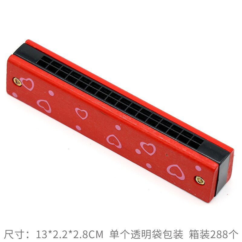 Double Row 16 Hole Harmonica Musical Instruments Children's Wooden Painted Harmonica Early Education Toy Teaching: g