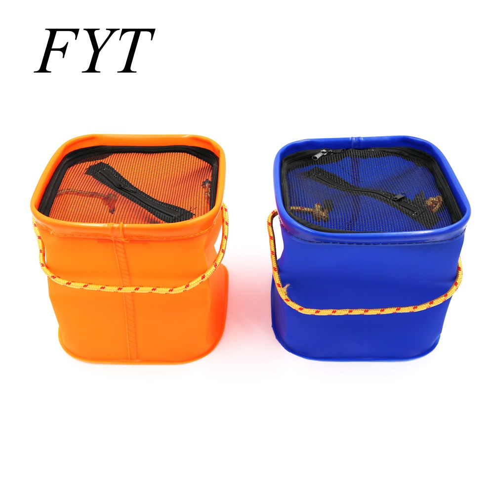 Visnet Opvouwbare EVA Emmer met Touw Riem Outdoor Visgerei Doos Camping Vouw S Vissen Tas Case