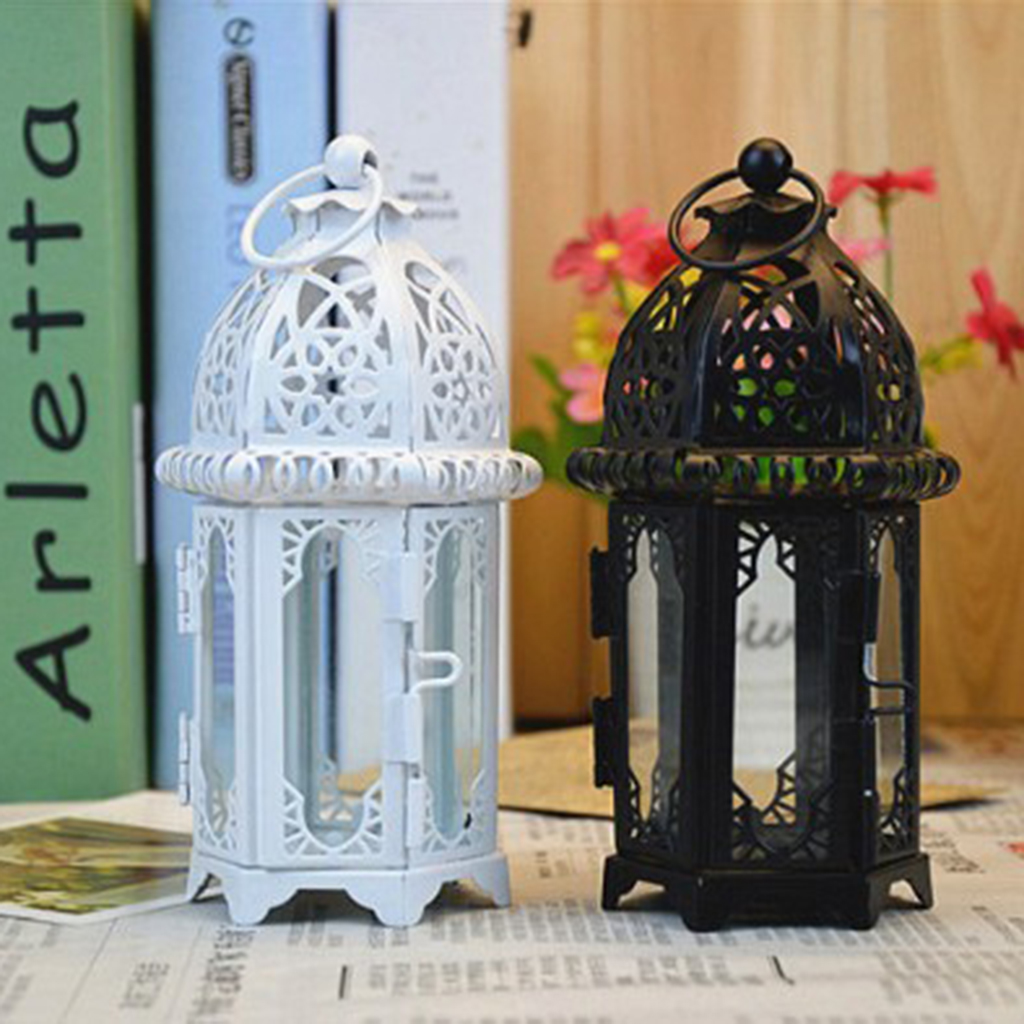 Smedejern glas vindlys lysestage hængende lanterne fantastisk til gårdhave indendørs udendørs begivenheder bryllupsfest