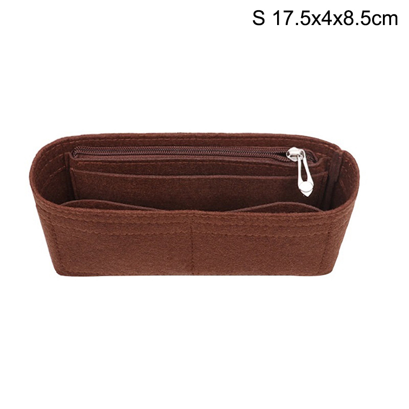 1PC Felt Insert Bag Organizer, Makeup Organizers, Liner Perfect for Brand Women's Handbags For And Cosmetic Bags: Silver