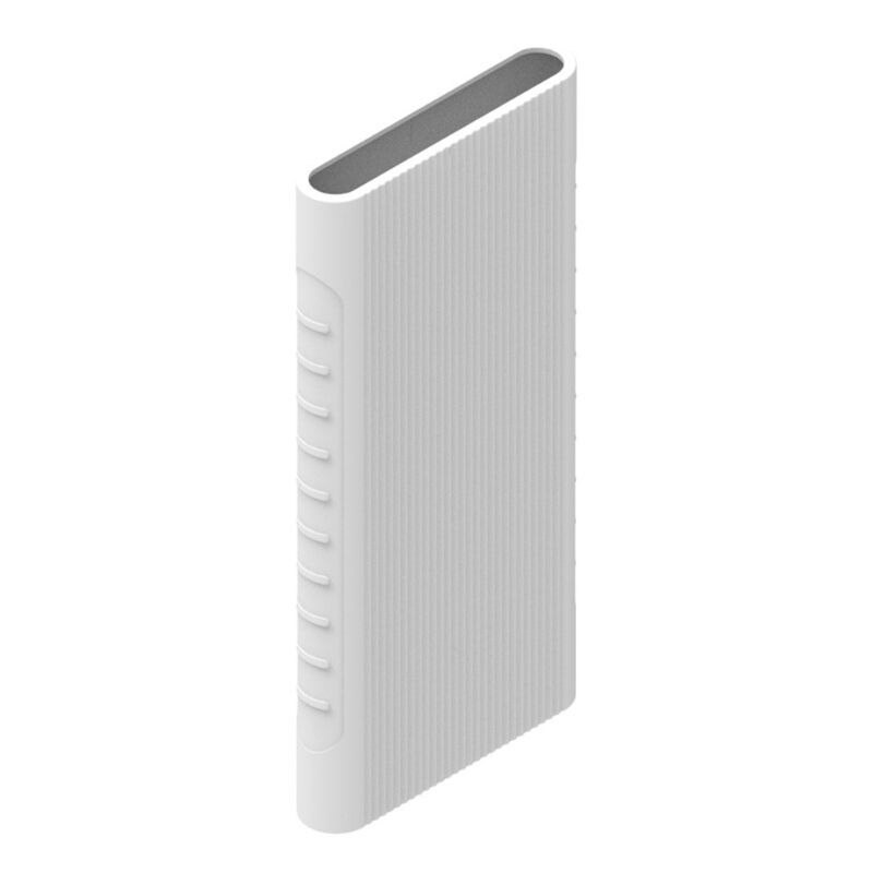 For Xiao mi Power Bank 2 10000 mAh Dual USB Port Skin Shell Sleeve For PLM09ZM Y3ND: White