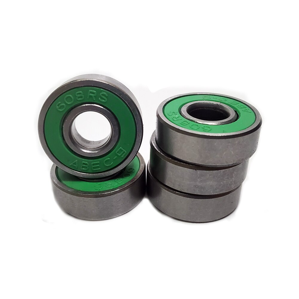 10Pcs Anti-Roest Skateboard Lager Skateboards Wiel Kogellagers Mini As Gereedschap 608 2RS ABEC-9 groen