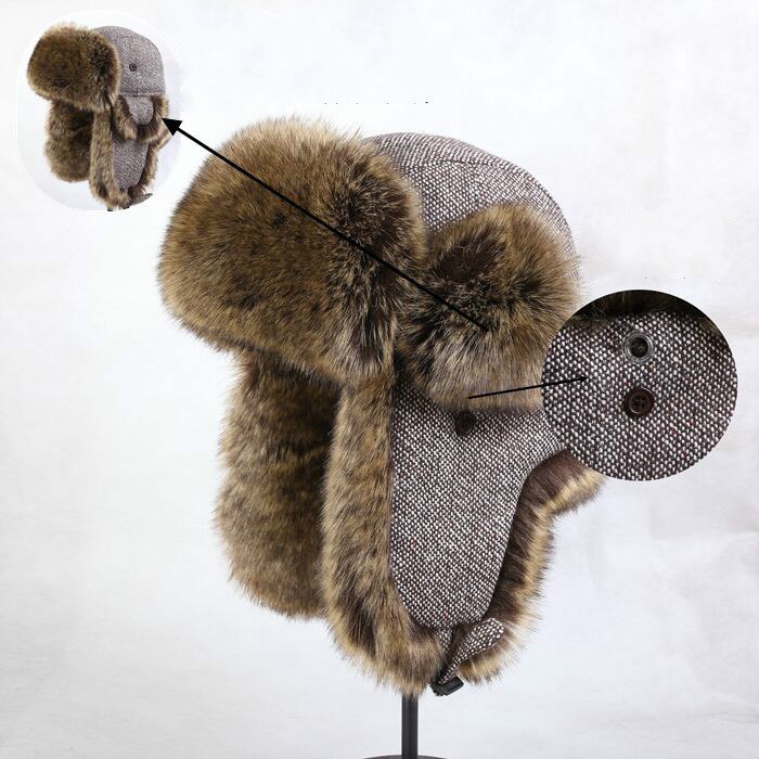 Wollen bont warme muts winter heren wintermutsen voor dames kinderen waterdichte capuchon mutsen