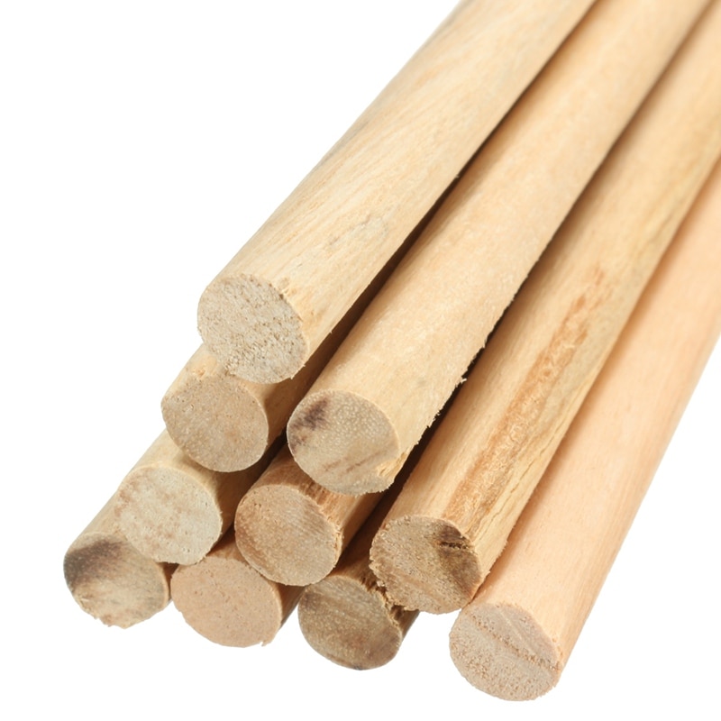 Kiwarm 10 st/set enkla 20cm naturliga färger runda träpinnar pluggar stavar för diy hem trädgård dekoration verktyg tillbehör