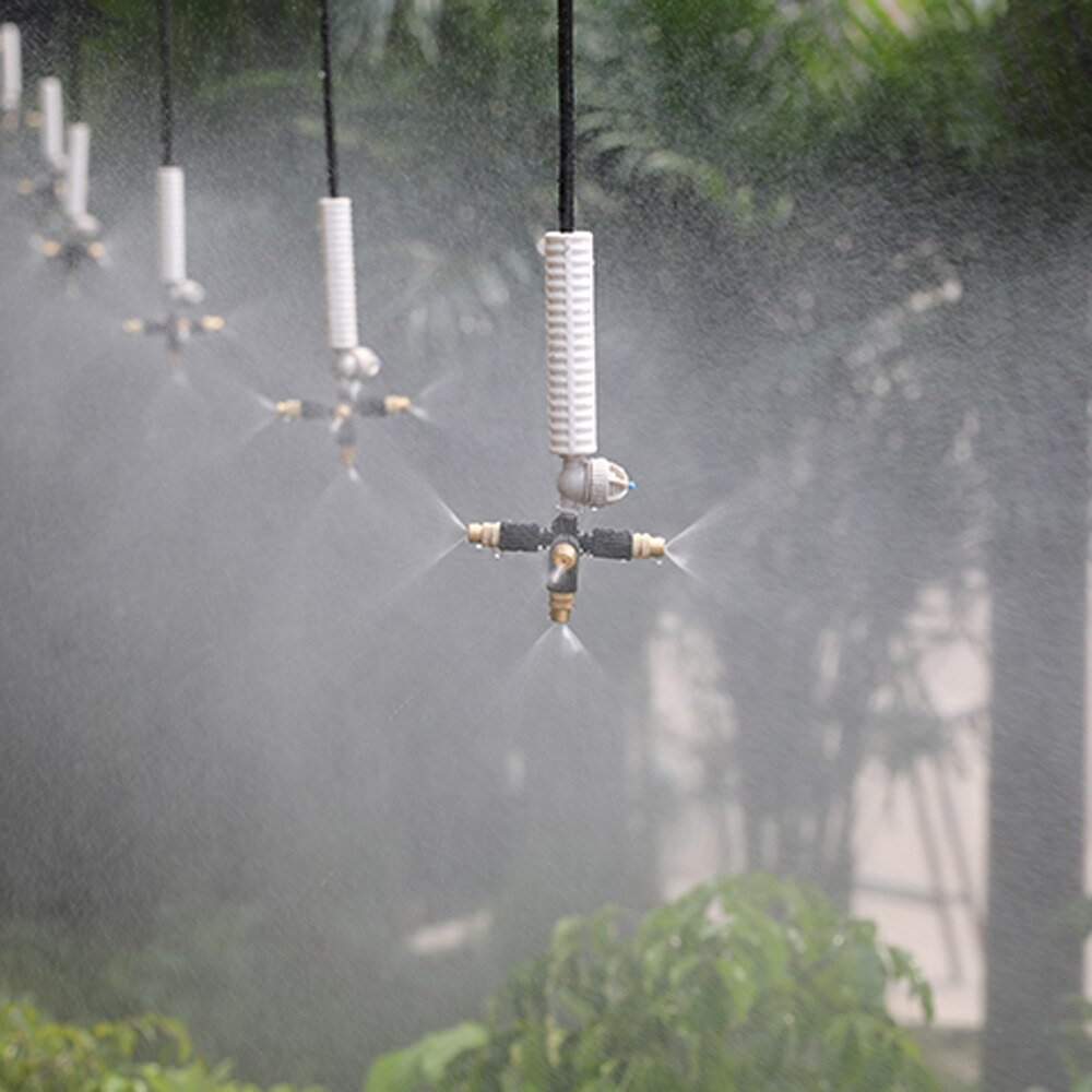 4 Type Multi-way Adjustable Brass Misting Nozzle Kit Garden Irrigation Spraying Cooling Humidification Watering Sprinkler Kit