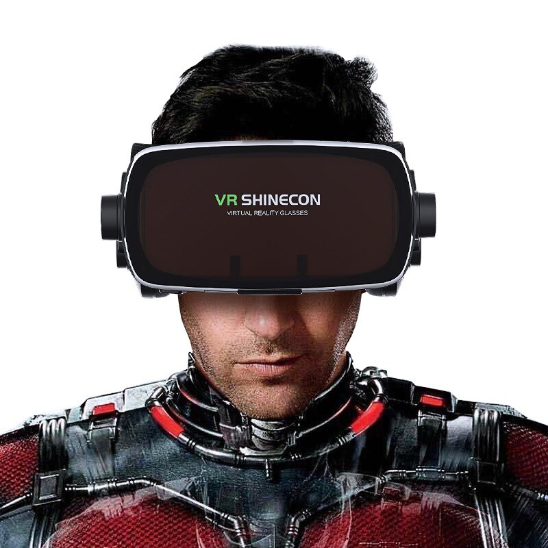 SHINECON Casque 9.0 VR Virtual Reality Bril 3D Bril Google Kartonnen VR Headset Doos Voor 4.0-6.3 Inch Smartphone