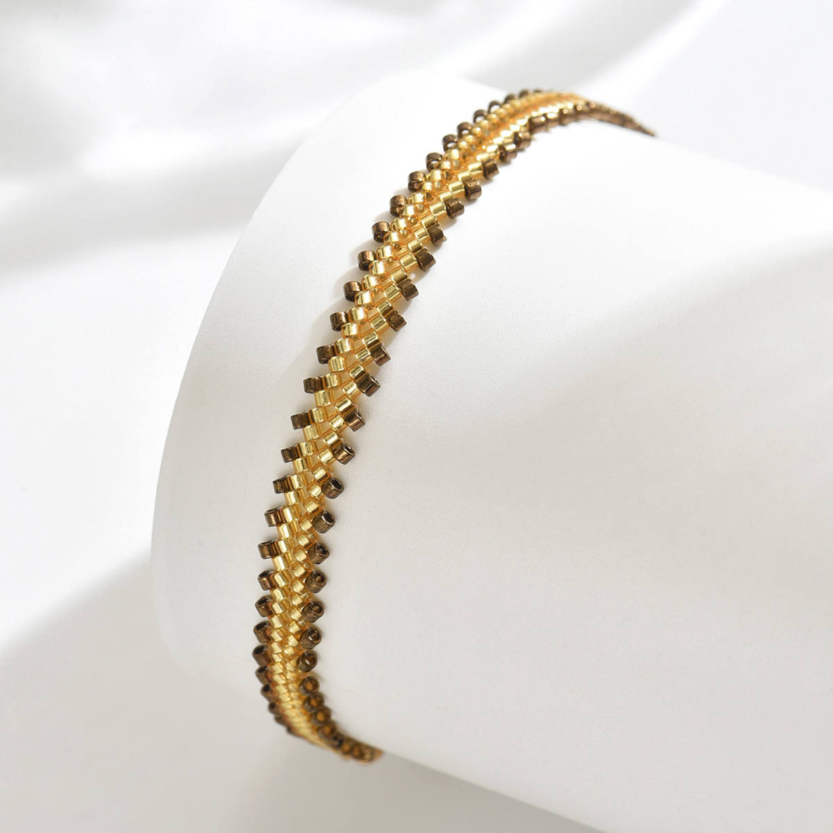 ZHONGVI-pulseras creativas de cuentas tejidas a mano, pulseras bohemias apilables con cuentas Miyuki, joyería colorida de playa Bohemia: Estampado en caliente