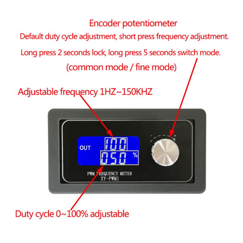 Módulo generador de señal de XY-PWM1, frecuencia de pulso PWM ajustable, ciclo de trabajo, onda cuadrada