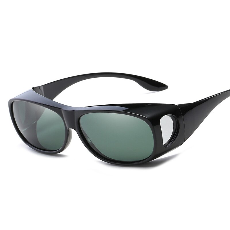Polarized sunglasses driver driving goggles, sports sunglasses Driving Shades Travel Fishing Sun Glasses: Black and green