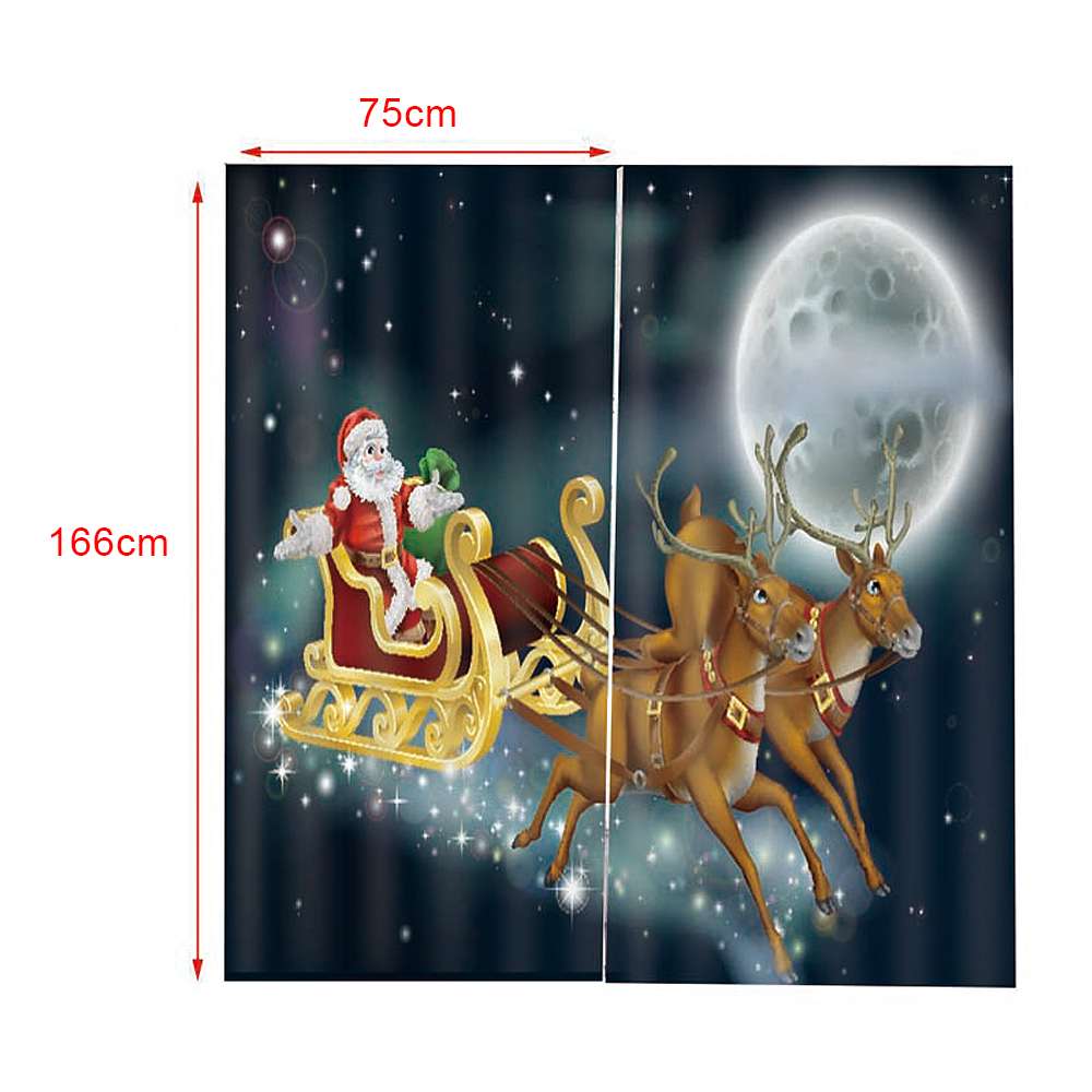Noël nouvel an décorations rideaux pour salon chambre décor Santa Clause bonhomme de neige renne noël fenêtre rideau: Type 4