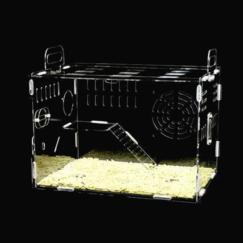 Iso koko hamsteri talo akryyli marsu huvila läpinäkyvä hamsteri vauva talo 40 x 30 x 27cm: Yksikerroksinen / 30 x 20 x 20cm