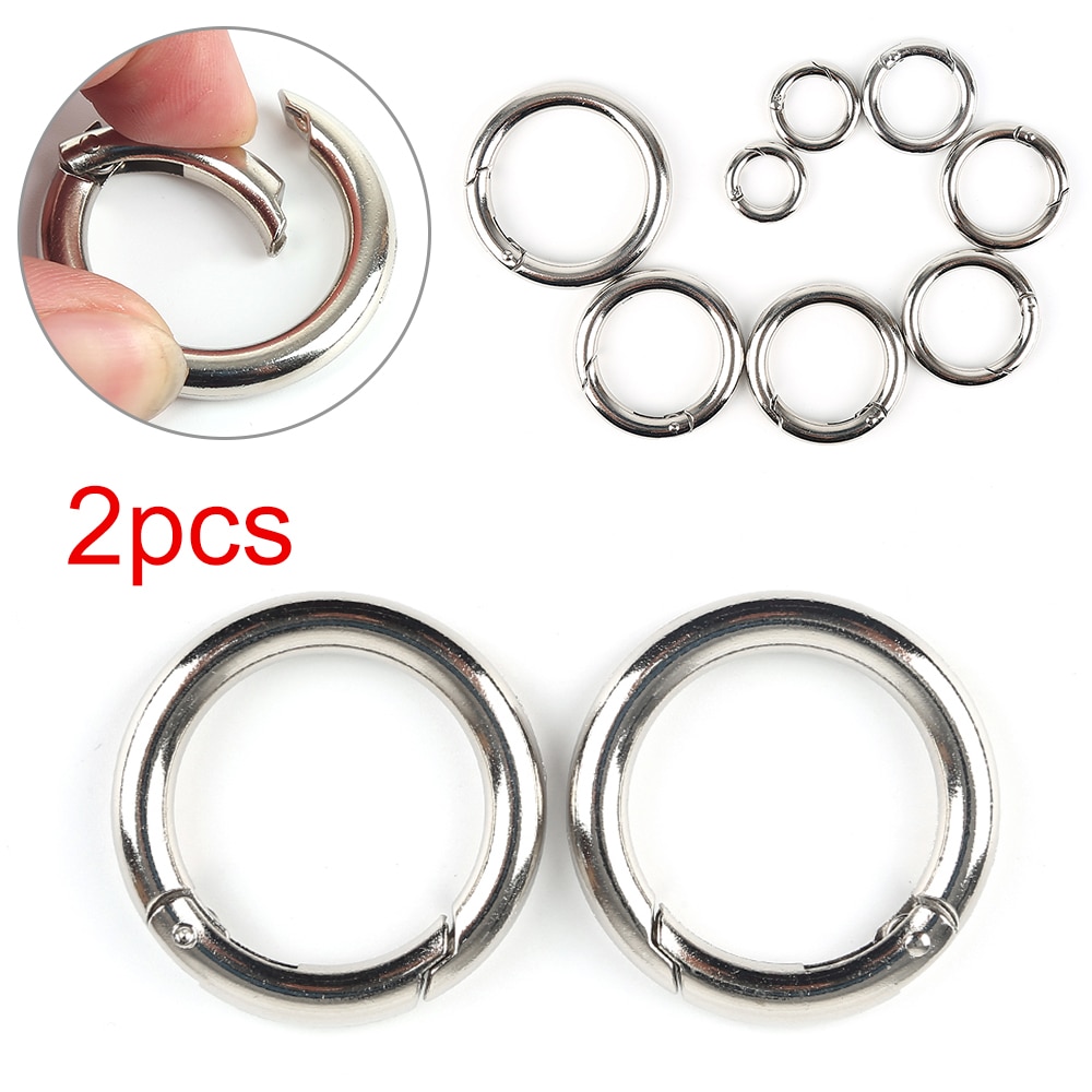 2 st spännen klämmor pläterade grindfjäder o-ring spännen klämmor karbinhake plånböcker handväskor runda tryckavtryckare karbinhakar karbinhake