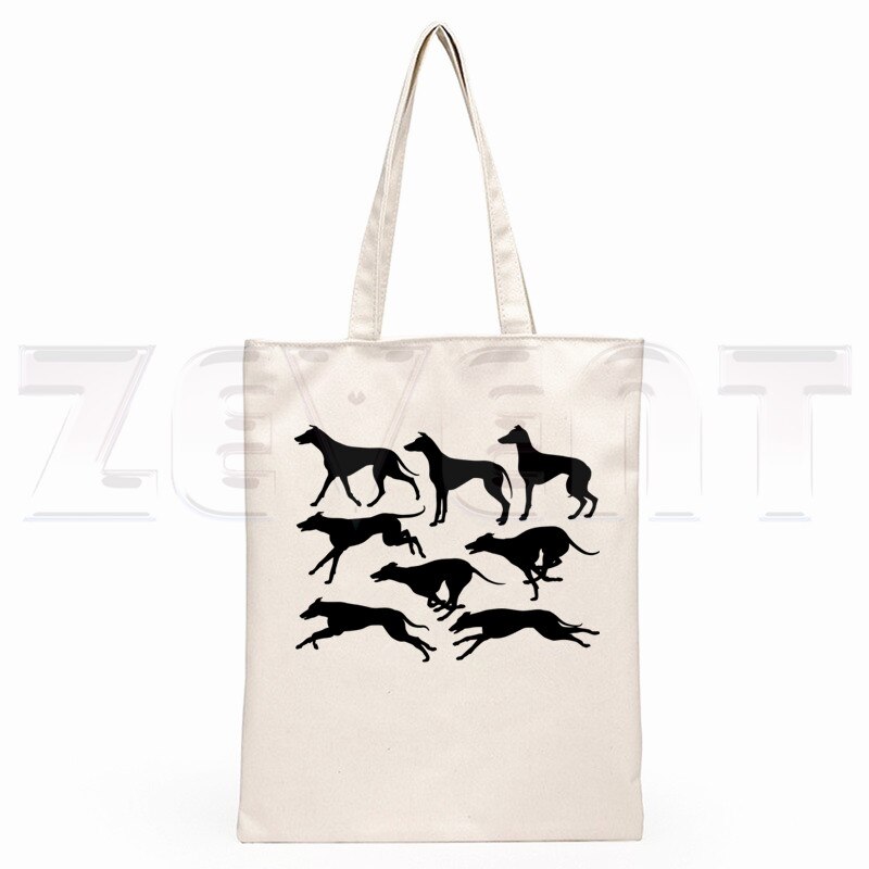 Greyhound Hund Leinwand Tasche Frauen Mädchen Einfache Große Kapazität Lagerung Handtasche Schulter Tasche Tote Reusable Student Bookbag: F