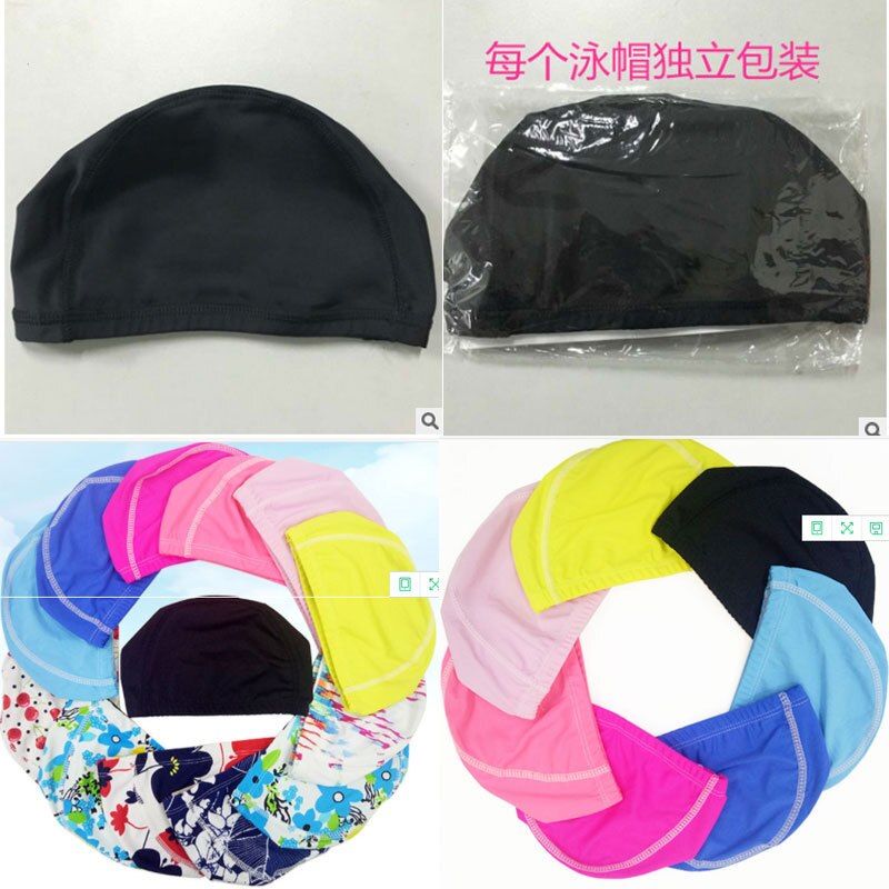 Badmuts pure kleur badmuts luxe stoffen badmuts heren en dames badmuts kinderbadmuts 01 individuele verpakkingen: Willekeurige mix zwart rood blauw roze