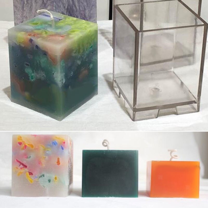 Klar plast stearinlys forme lys forme diy 3d lys sæbe ler håndlavede håndværk voks sæbe forme værktøj