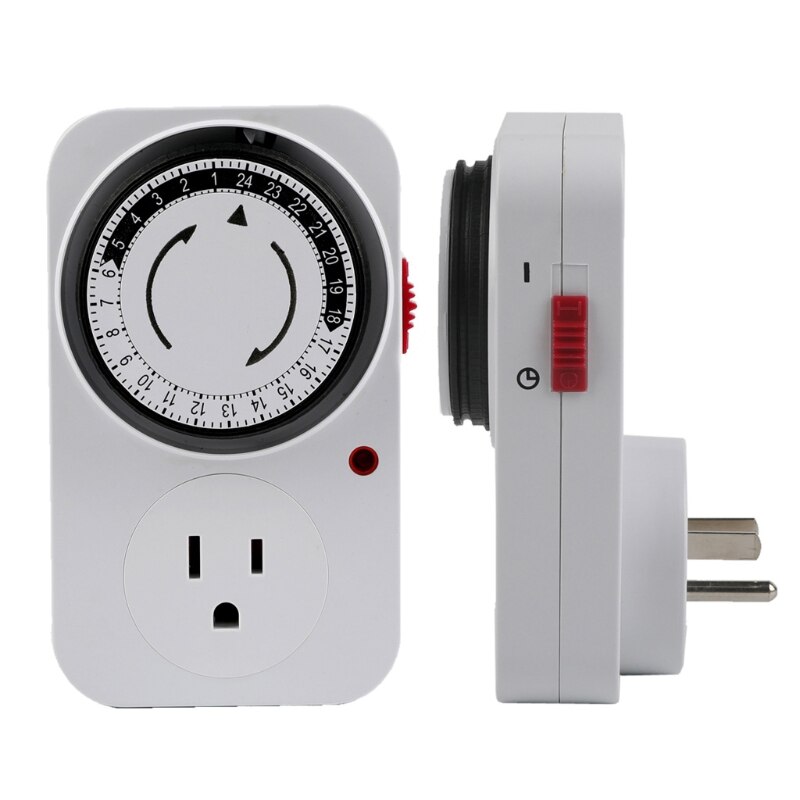 24 Hour Cyclic Timer Switch Kitchen Timer Outlet Loop Universal Timing Socket Mechanical Timer UK EU US Plug: US