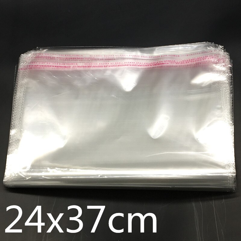 100 Stks Clear Zelfklevend Seal Plastic Zakken Transparant Opp Verpakken 24x37 cm