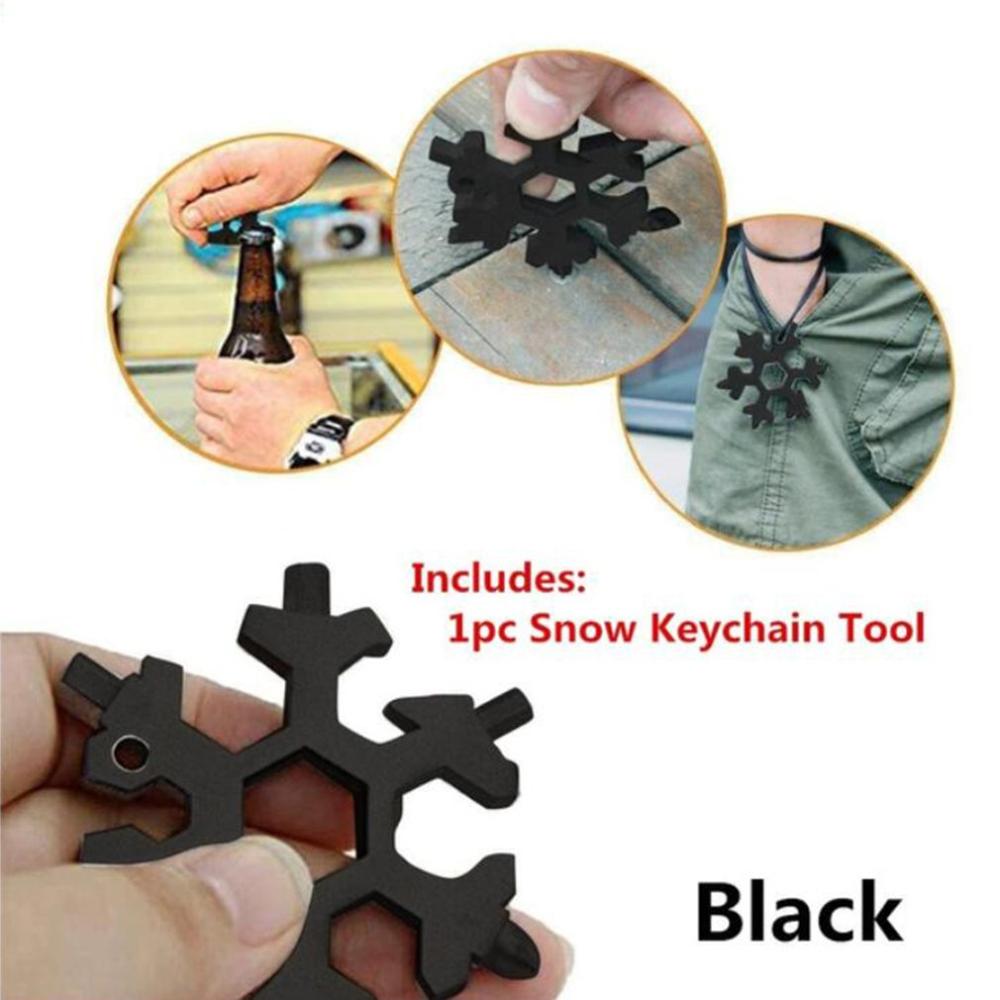19-in-1 Snowflake Multi-Tool Portable Pocket Tool Wrench Ratchet Combination Metric Wrench Set Socket Wrench Nut Tool for Repair